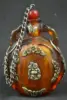 China old Tibet silver amber carved butterfly Buddha statues snuff bottle 1