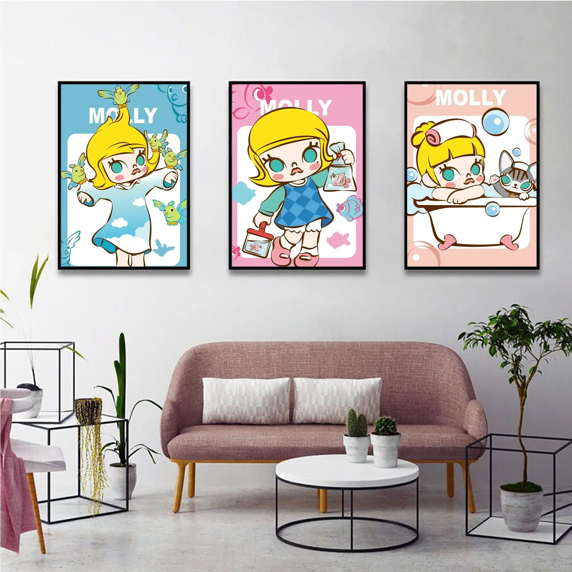 

POP MART DIY Sticky Poster Retro Kraft Paper Sticker DIY Room Bar Cafe Wall Decor