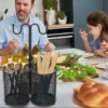 Utensil Caddy Silverware Cutlery Holder Kitchen Countertop Flatware Organizer Metal Utensil Holder Rack  Drying Rack For Home 6