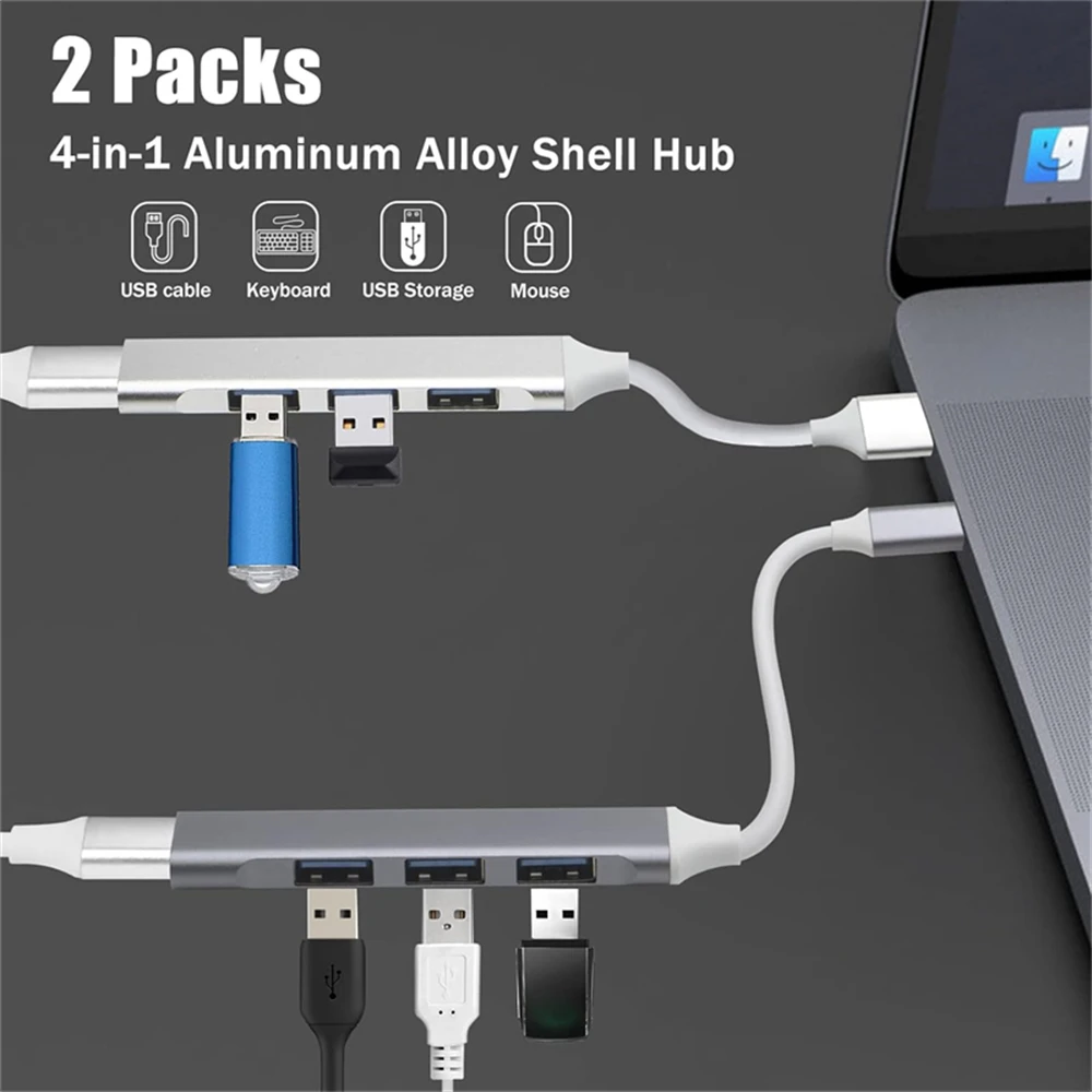 USB HUB Type C 4 Port Multi Splitter OTG USB 3.0 Adapter For Macbook 13 15 Air Pro Lenovo HUAWEI Xiaomi PC Computer For usb hub adapter usb port adaptor usb hub converter cable converter type c otg adapter