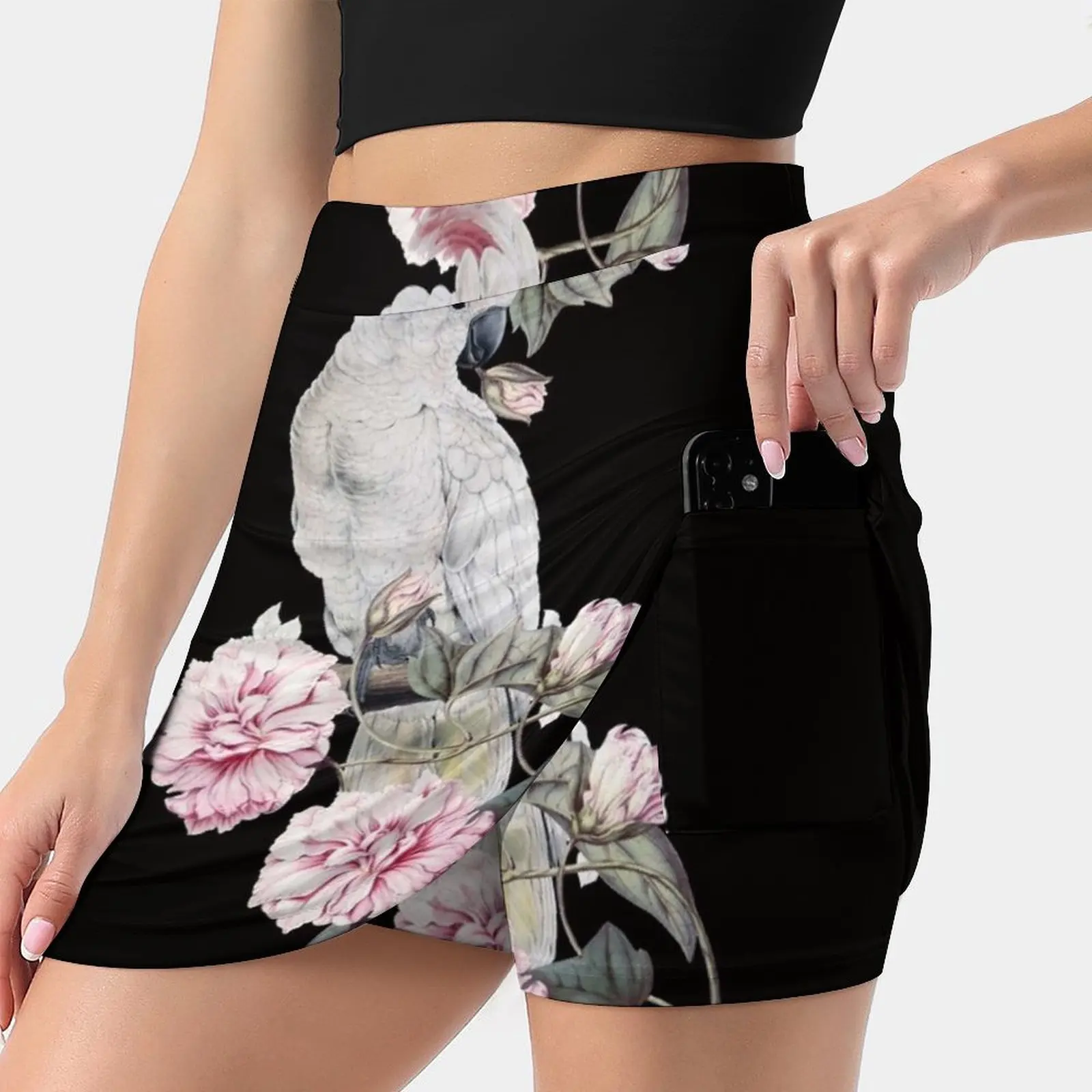 

Nostalgic White Cockatoo In Flowering Branch Women's skirt Sport Skort Skirt With Pocket Fashion Korean Style Skirt 4Xl Skirts