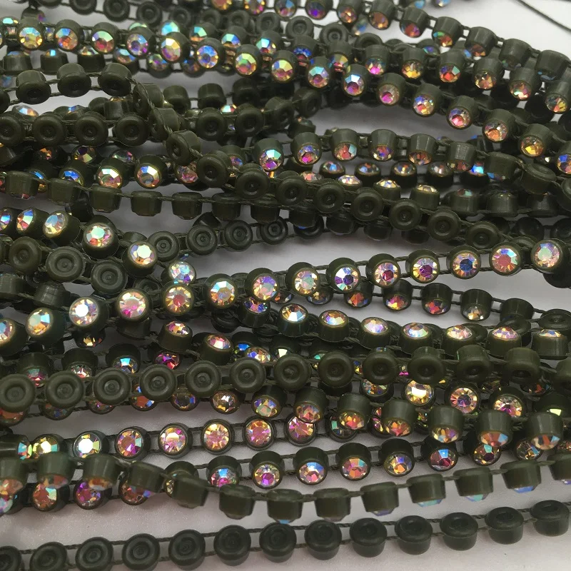 TABA® Sparkling AB Crystal Rhinestone Trim - 10 Yards of Elegant Rhinestone Banding
