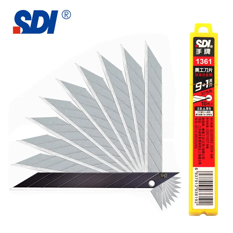100 pieces of original SDI 1361 Japanese alloy steel 9mm sharp pointed utility knife,super sharp car film, film cutting