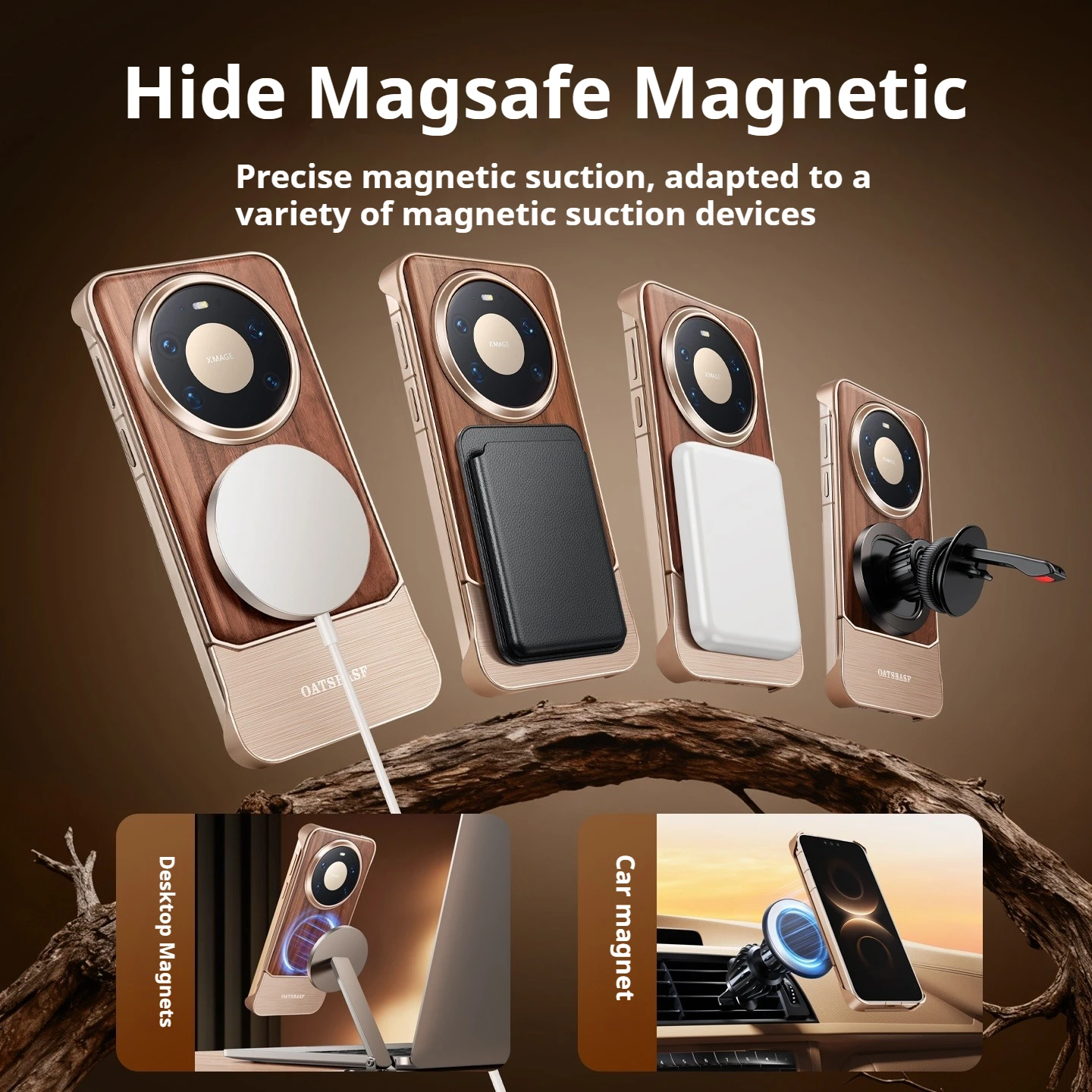Eary Solid Wood Shockproof Phone Case - Frameless & Anti-Drop Protection Cover