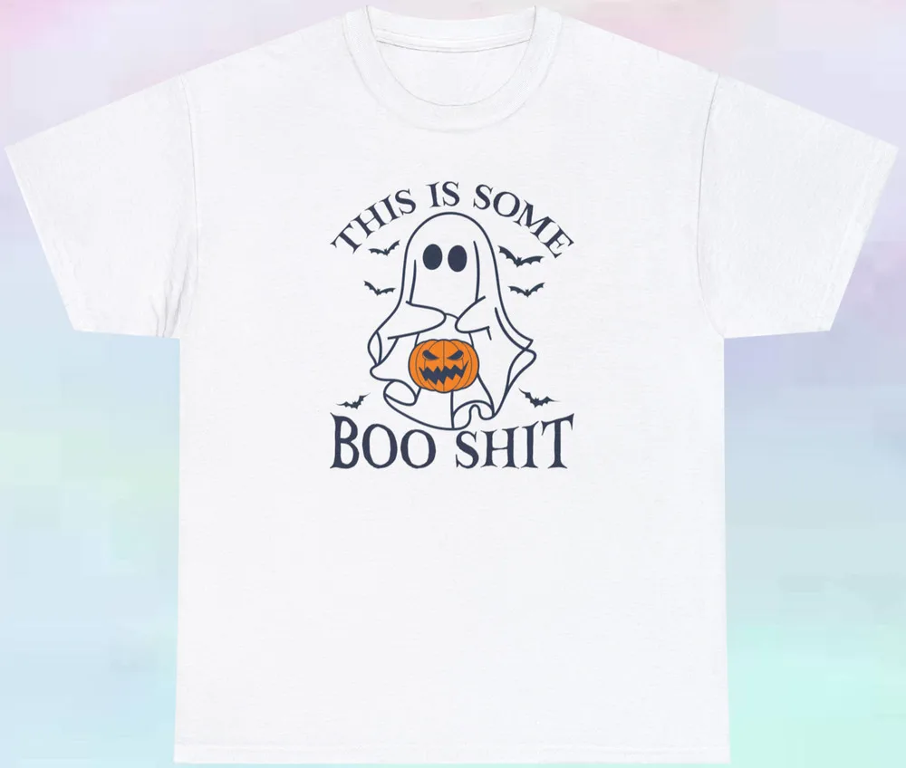 

Это небольшая футболка Boo Sh *, футболка на Хэллоуин, Футболки унисекс, хлопковые Роскошные брендовые винтажные Большие размеры