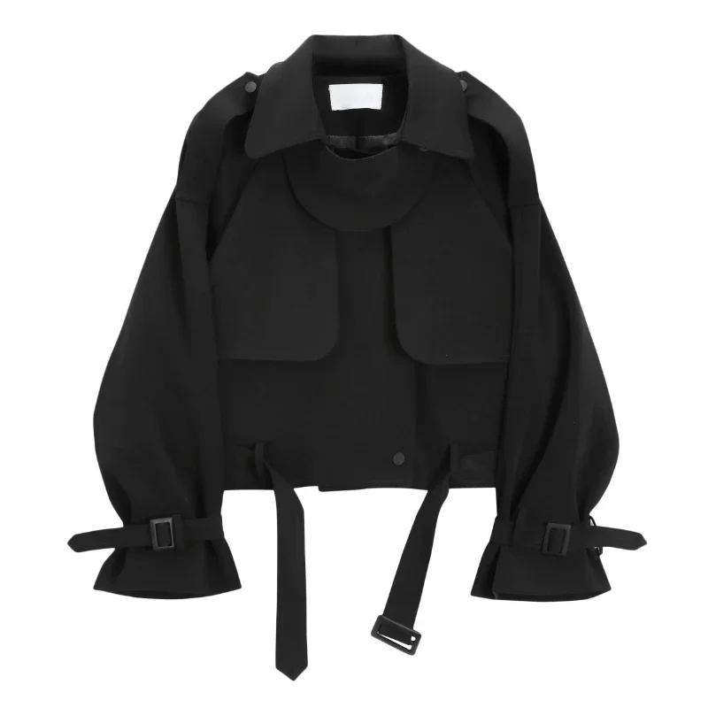 

Женский Повседневный Тренч, ветрозащитный пояс, модная зимняя одежда, популярная маленькая куртка, короткая ветровка, пальто и куртки для крутой девушки