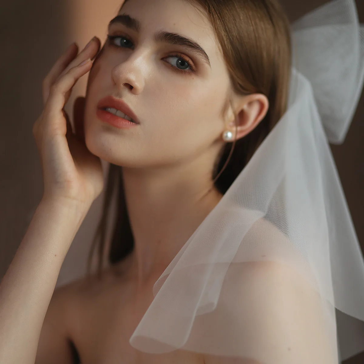 CC Romantic Veils for Wedding Women Accessories Bridal Hairwear Engagement Headdress Bow-knot Shape Double Layer Paddy Veil V302