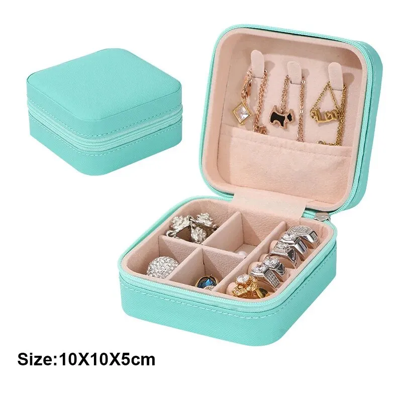 jewelry storage box 1pc Portable Jewelry Storage Box Home Travel Earrings Necklace Ring Mini Layered Display Case