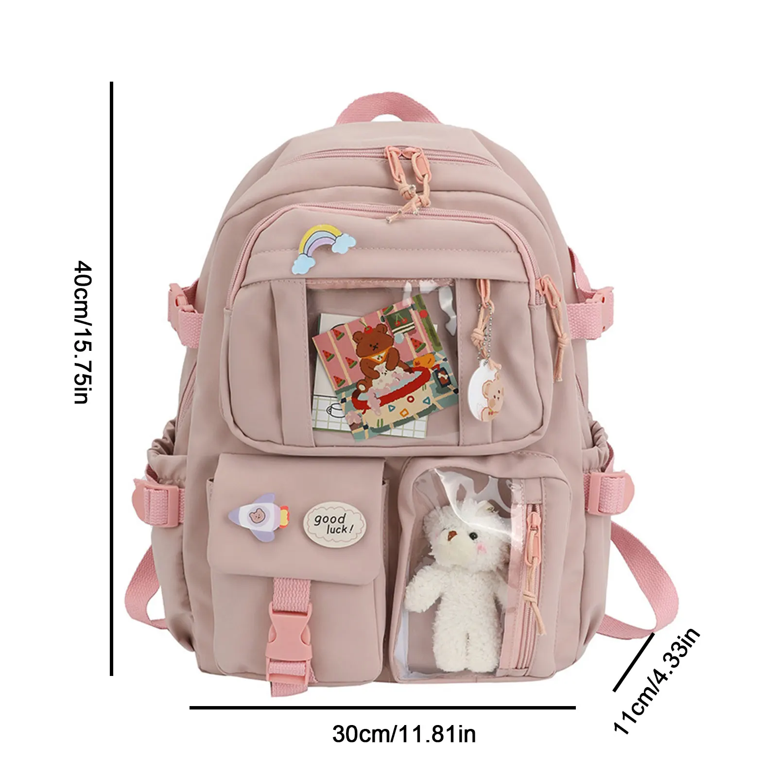 Pink Backpack School Supplies | Black White Cute Backpack - Stationery Set  - Aliexpress