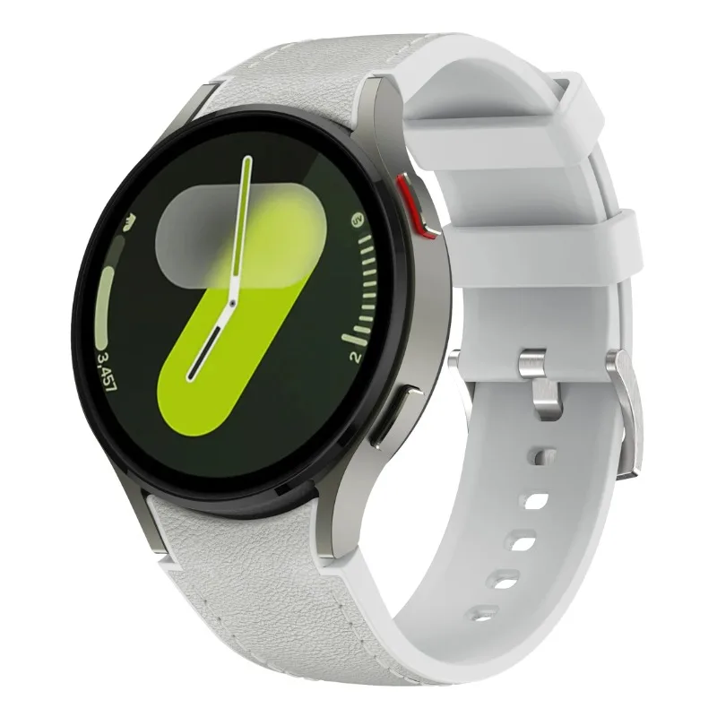 Dual-Material Premium Watch Strap - Silicone and Leather Bracelet Wristband