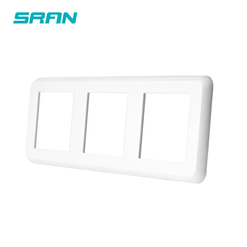 SRAN Blank panel without mounting iron plate white pc flame retardant material panel 224*82mm for F series sockets and switches