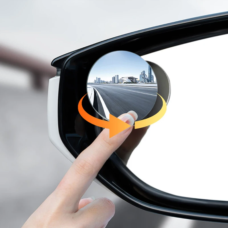 SEAMETAL Rimless Car Convex Mirror Wide Angle Strong Suction Cup Blind Spot Mirror 360-Degree Safe Rear View Mirror for Parking