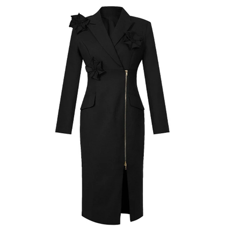 سيدة جديدة الأعمال تخفيف السترة نمط العمل فستان رص...