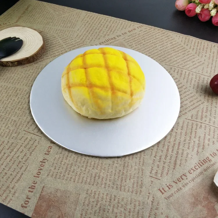10Pcs Round Cake Circle Cardboard Cake Drums Cakes Base Plate Board Turntable Tiramisu Mousse Cheesecake Snack Gold Silver