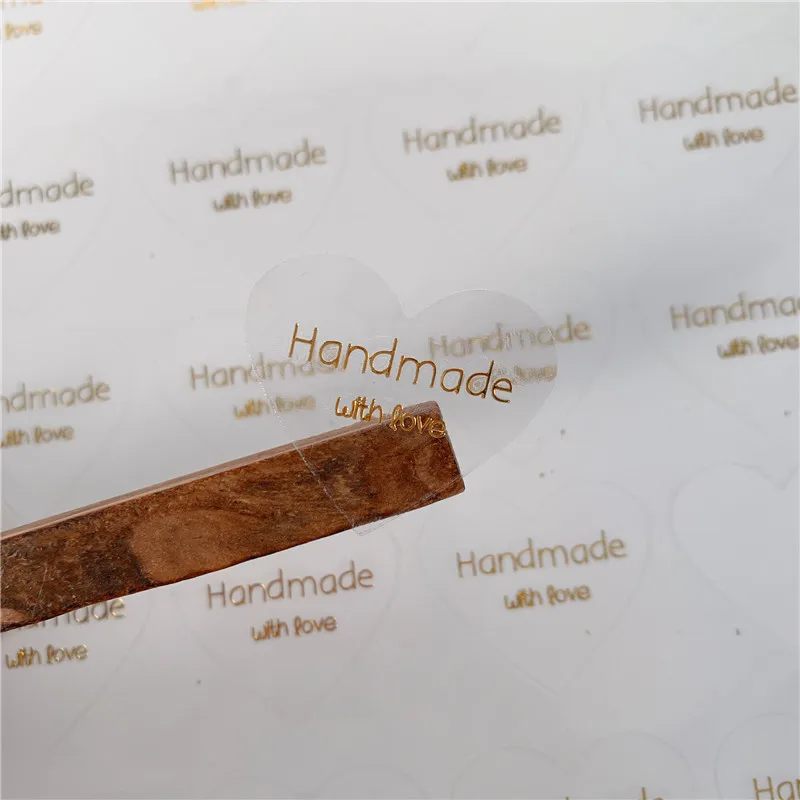 

100 шт./партия, наклейки с надписью «handmade with love and thank you»