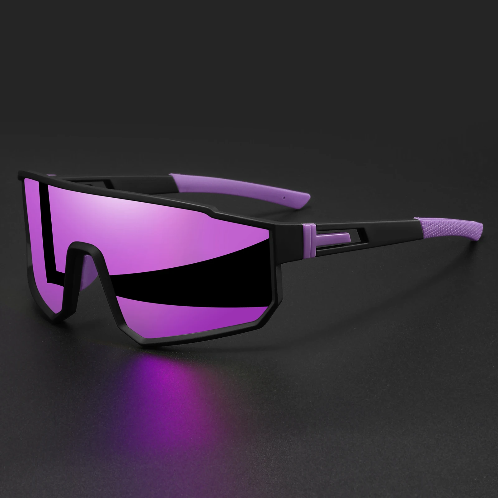 Übergroße, farbenfrohe Sport-Sonnenbrille – umlaufendes Design, UV400, Unisex, bequeme Passform für Radfahren, Wandern und Outdoor – Detail 8