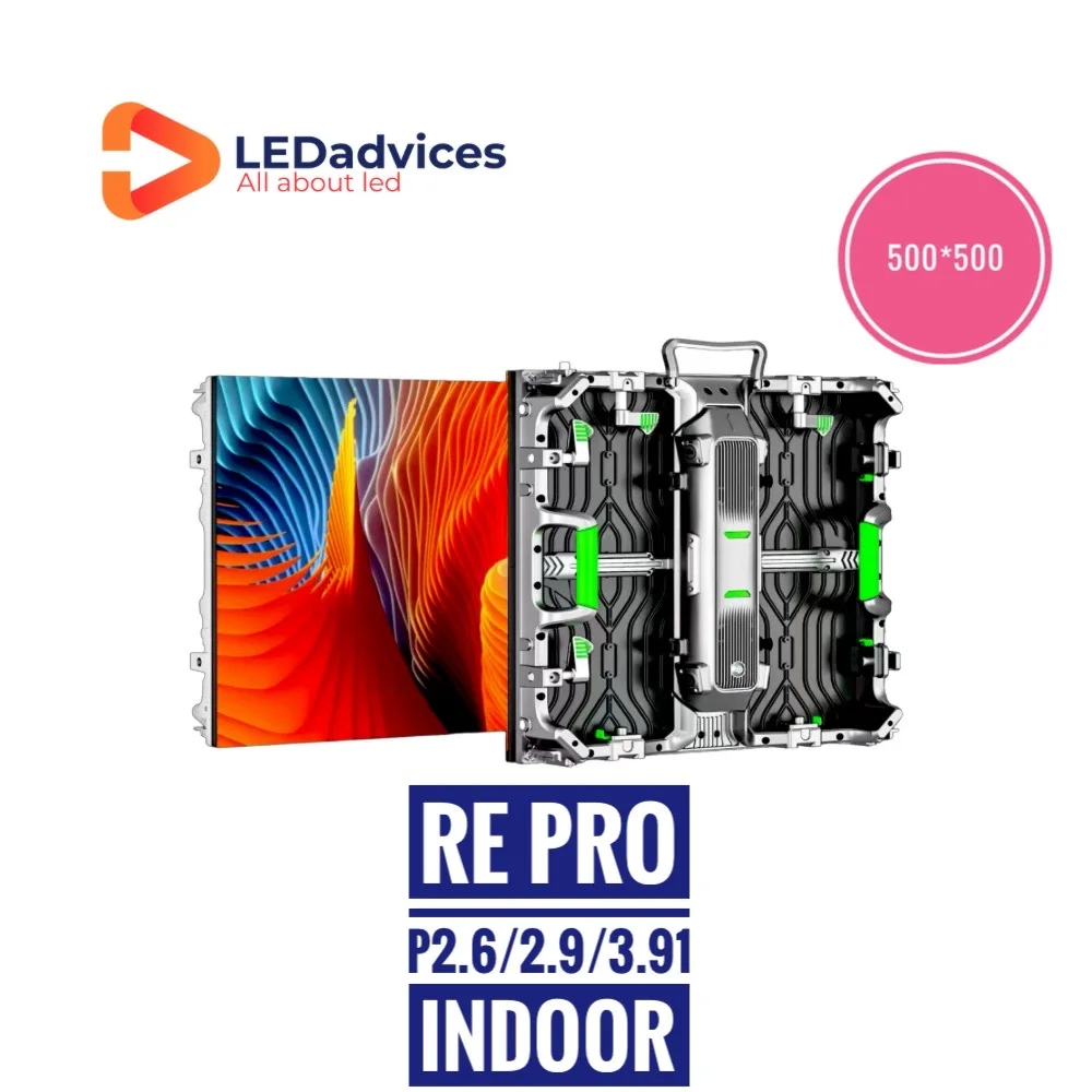 RE PRO Series P2.6 P2.9 P3.91 500*500 Indoor LED Screen Video Wall Digital Display 3840Hz Rental Fixed Installation Hot Sales