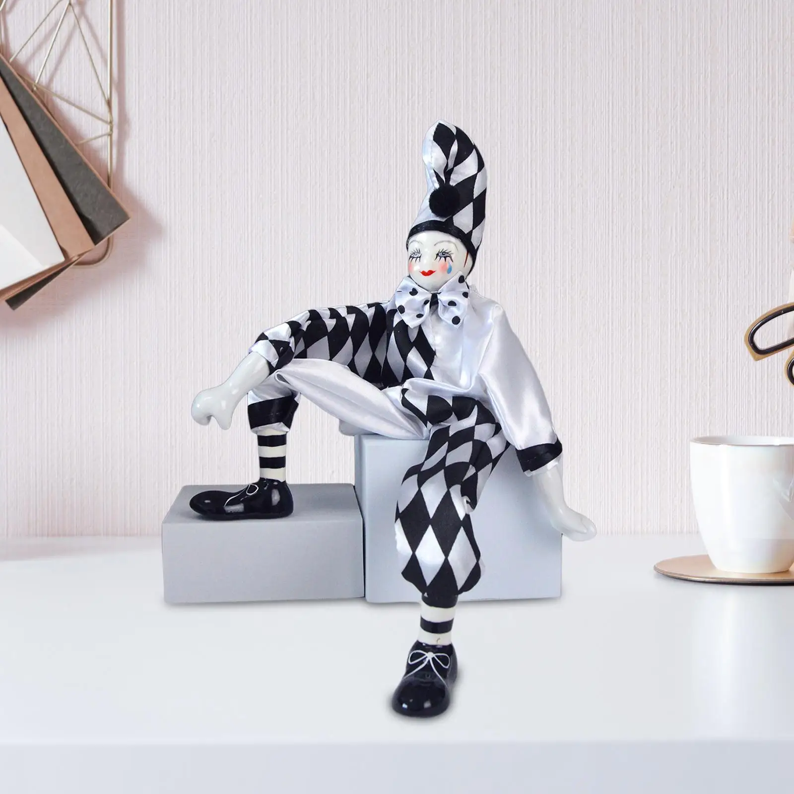 POUPÉE DE PORCELAINE, Arlequin Bleu en grande tenue EUR 15,00 - PicClick FR