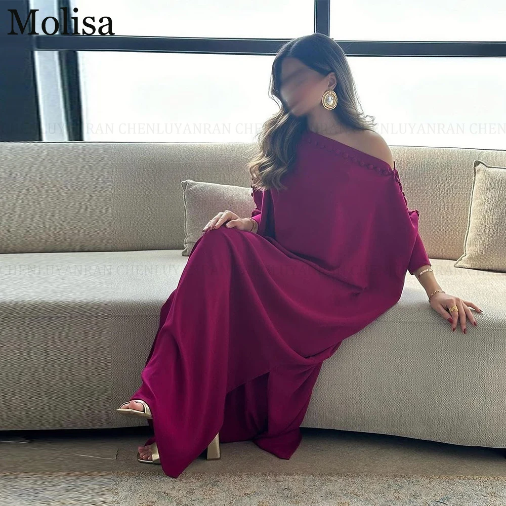 

MOLISA Simple Saudi Arabia Prom Dress One-Shoulder Formal Occasion Dresses 2024 Floor-Length Button Evening Gowns فساتين الحفلات