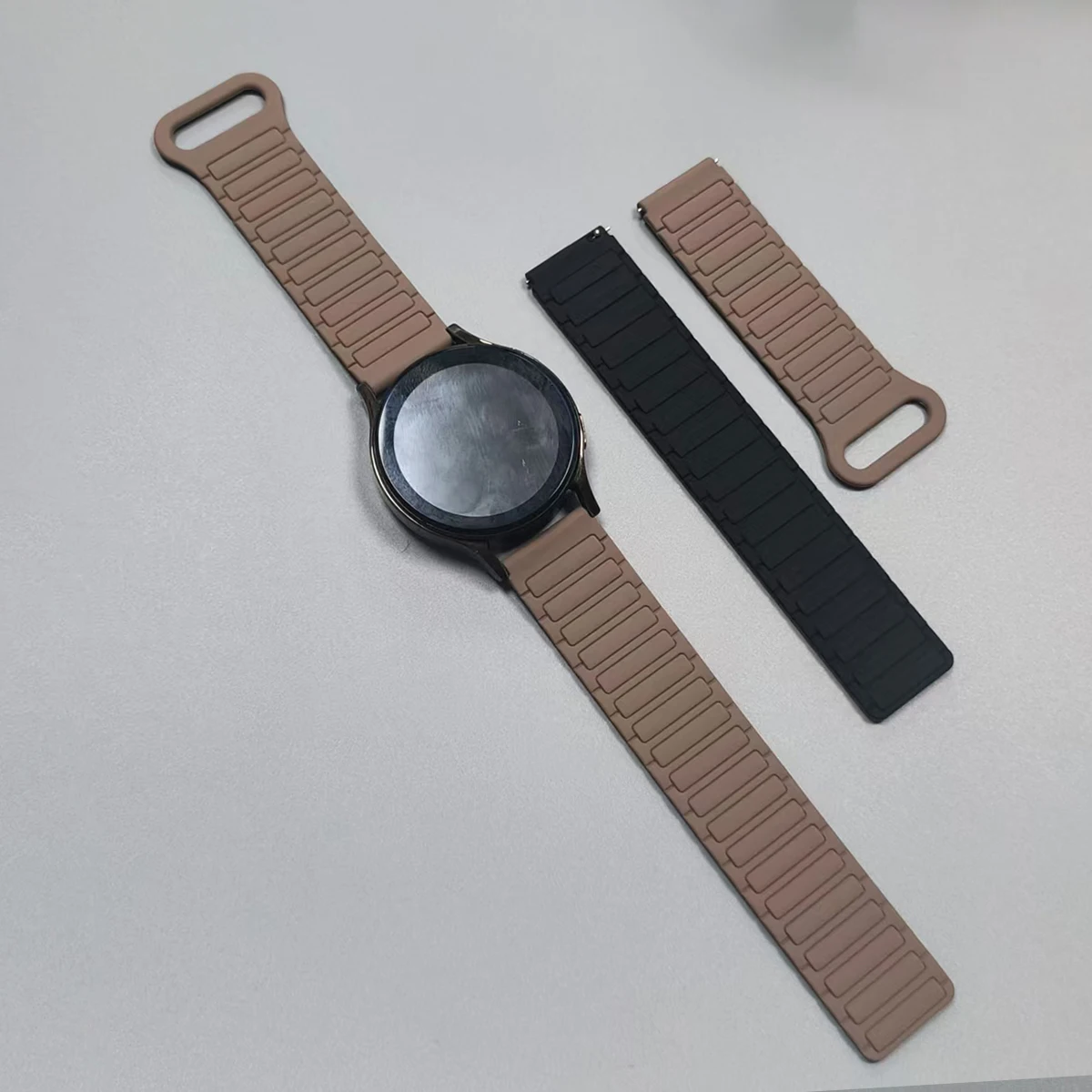 Magnetic Silicone Loop Watch Strap, 22mm/20mm Band Bracelet