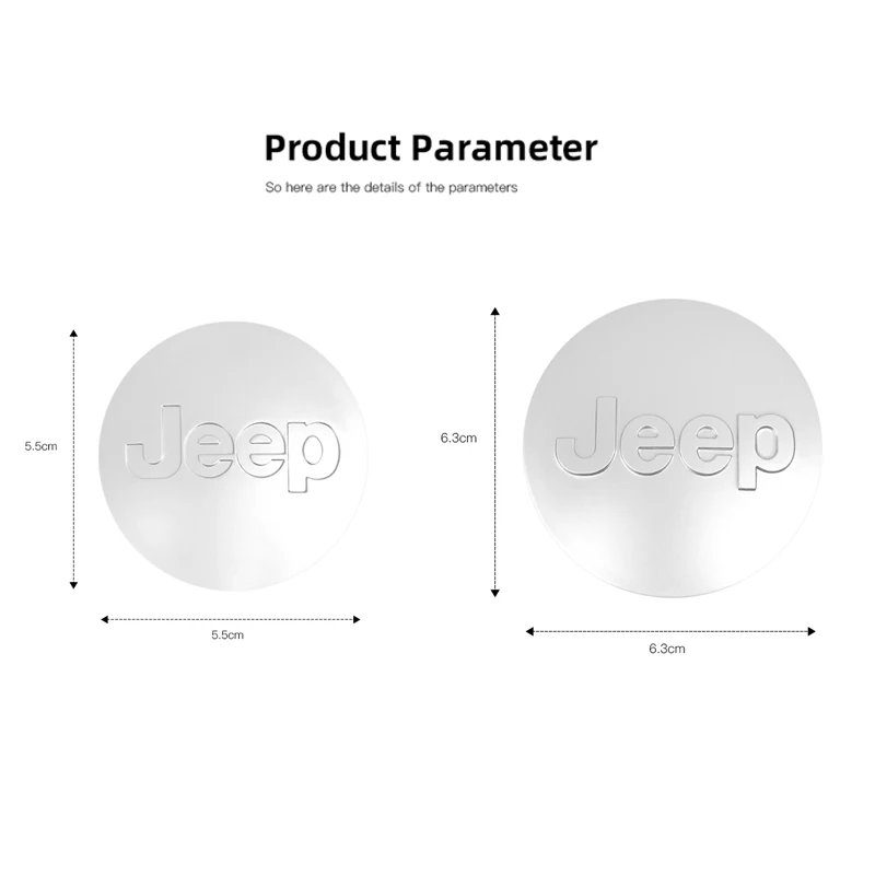 4Pcs 55/63MM Wheel Center Caps For Jeep Grand Cherokee