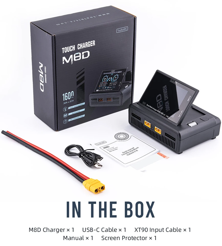 充電器　ToolkitRC M8Dデュアルチャンネル 急速充電器 ToolkitRC M8D スマート充電器 2CH タッチスクリーンデュアル