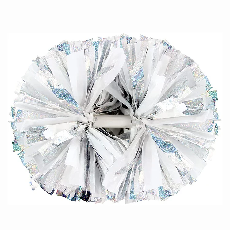 Factory Cheerleading Pom Poms Metallic Cheer Girls Kids Adult Dance Training Middle Baton Handle for Team Sport Spirit