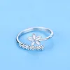 Hot 925 Sterling Silver Ring AAA Zircon Adjustable Simplicity Fashion Exquisite Women Jewelry Accessories Wedding Party Gift 5