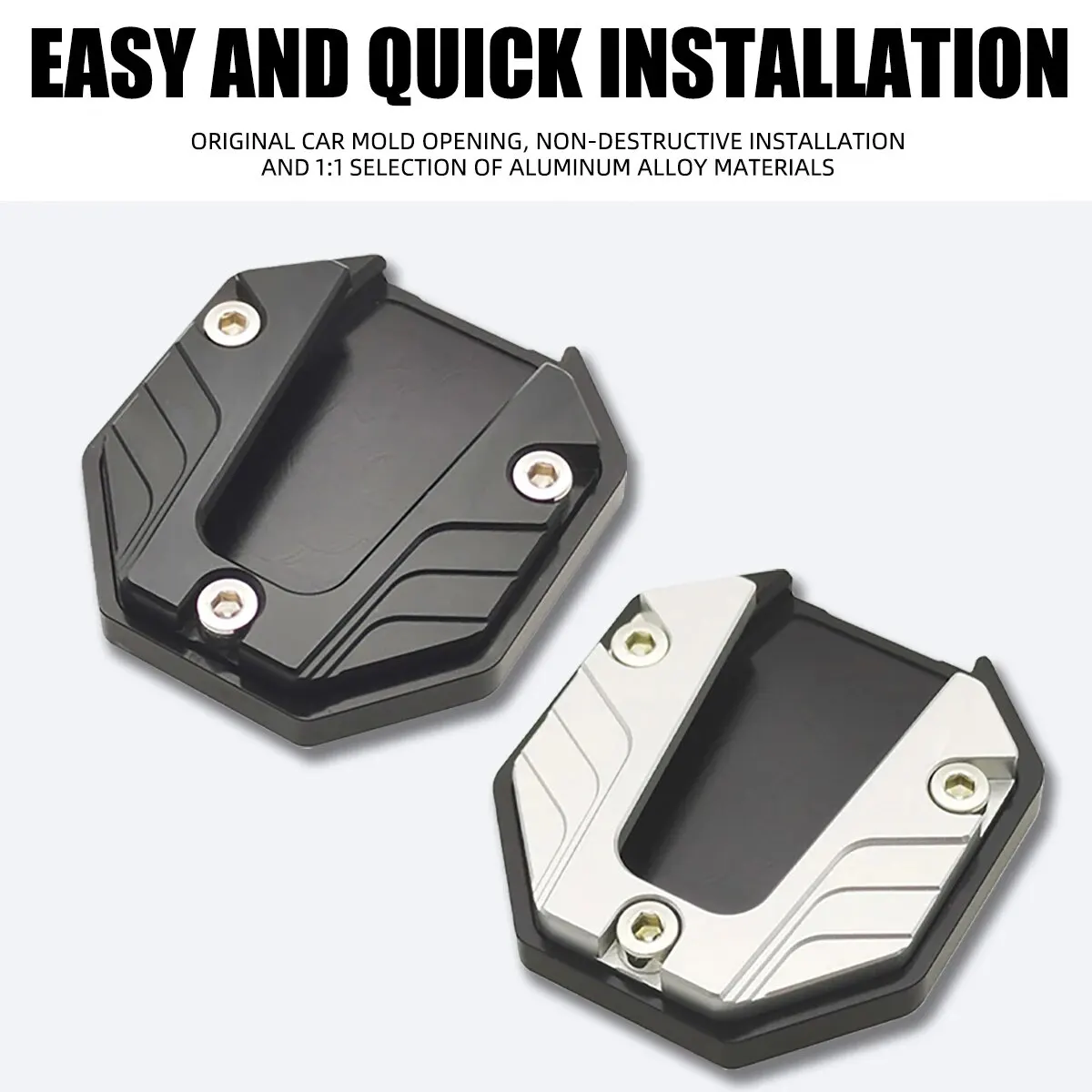 Soporte Lateral De Aluminio CNC Para Moto – Pie Ancho, Universal, Negro/rojo