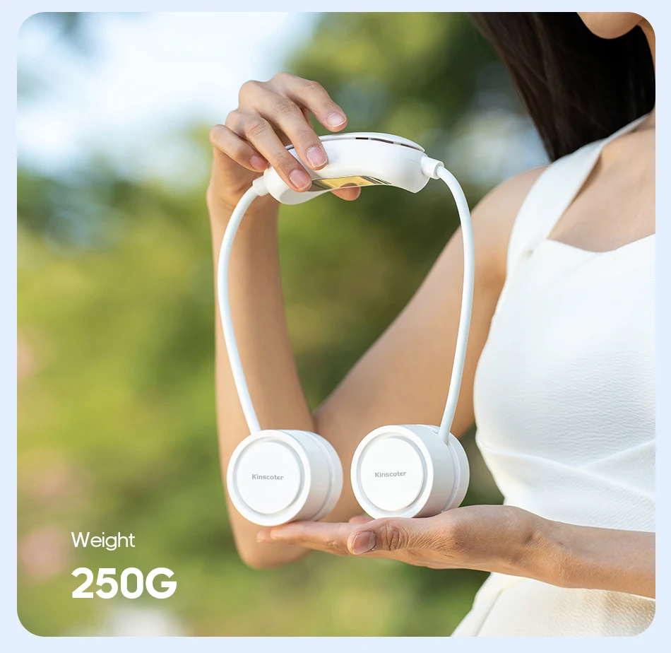 Portable Personal Sports Neck Fan 3-speed Wind with Cold Compress Function 800mAh*2 Mini Cooling Electric Fan for Outdoor Travel