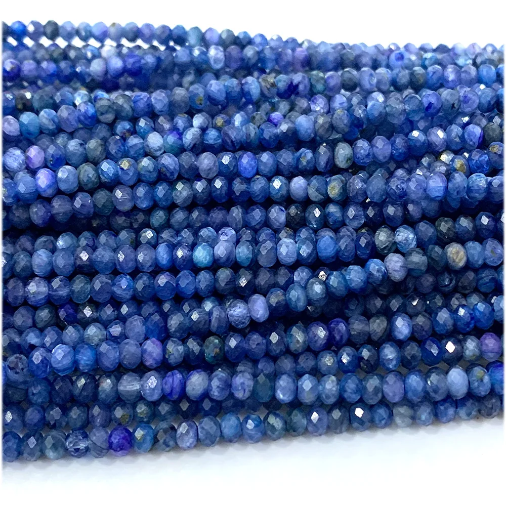 

Veemake Natural Kyanite Faceted Rondelle Beads 07690
