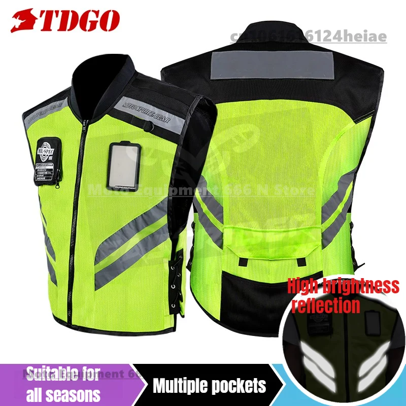 Motorcycle Safety Riding Suit Reflective Vest Motorcycle Cooling Vest Travel Night Fluorescent Breathable Biker