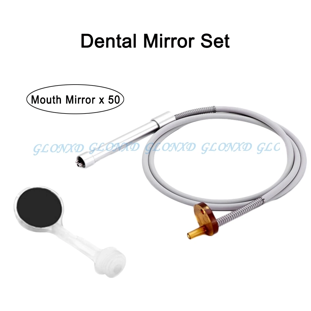 

1set Dental Disposable Suction Mirror Set 50pcs Anti-Fog Mouth Mirror +Stainless Steel Handle+Silicon Tube Dentist Tools