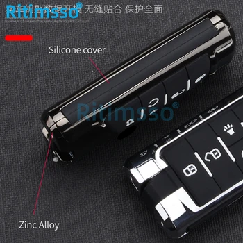 Cassa completa della copertura chiave a distanza dell'automobile in lega di zinco per GAC Trumpchi GS7 GS8 GM8 GS5 GA6 GM6 2012-2020 portachiavi portachiavi - Cassa completa della copertura chiave a distanza dell automobile in lega di zinco per GAC