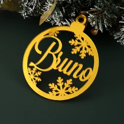Personalized Laser - Cut Christmas Tree Baubles & Name Ornaments for 10cm (Mirror Gold)