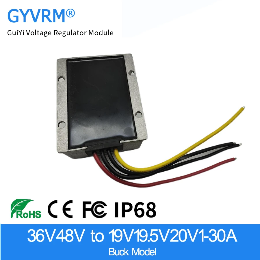 Carro Montado Fonte de Alimentação Laptop Conversor Gyvrm Módulo Step-down 36v 48v a 19v 19.5v 20v 5a 10a 20a 30a dc