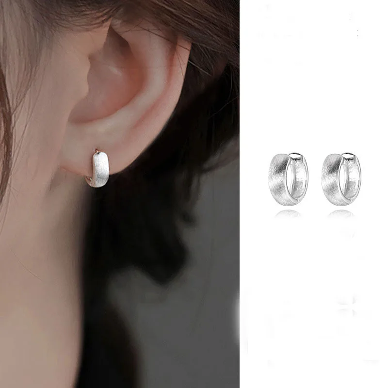 925 Silver Brushed Earrings Unique Stylish Design for Women New Fashionable Minimalist Piece Elegant Grandeur Appeal - 3