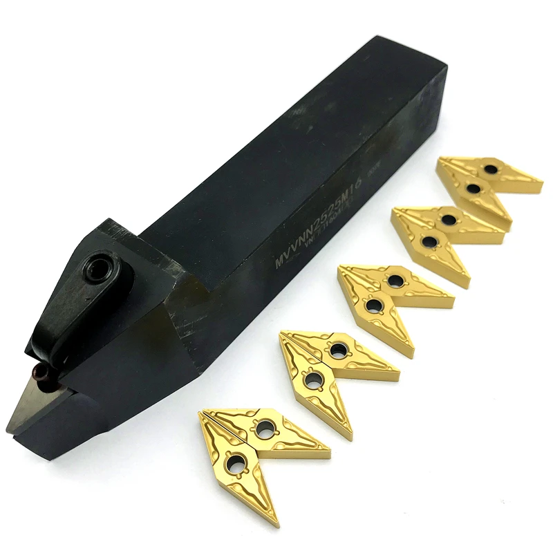 

+10P Carbide Inserts Cutting Tools VNMG160408 Turning Insert MVVNN1616K16 MVVNN2020K16 MVVNN2525M16 External Turning Tool Holder
