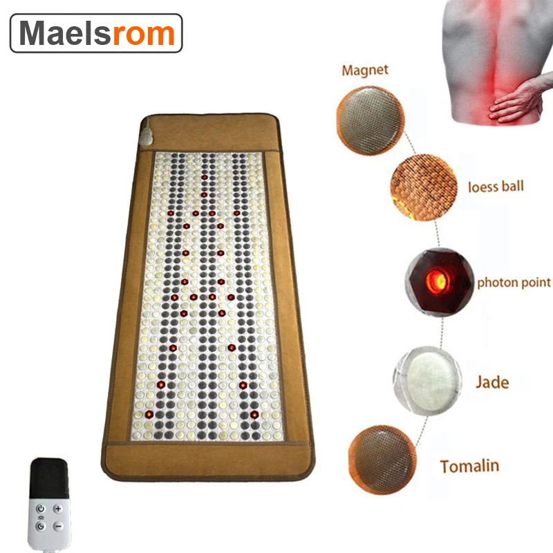 180x50CM Photon Energy Electrothermal Massage Pad Jade Germanium Tourmaline Tourmaline Far Infrared Negative Ion Heating Pad customize energy card bio negative ion energy card