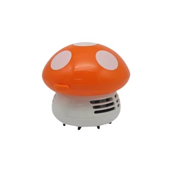 Mini Handheld Cartoon Mushroom Vacuum Cleaner for Desktop Crumbs and Hair Removal - Fun and Decorative Gift (Orange)