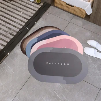 슈퍼 흡수성 샤워 목욕 매트, 욕실 미끄럼 방지 카펫, 부드러운 간단한 주방 입구 문짝 러그, 욕조 사이드 목욕 매트, 홈 데코