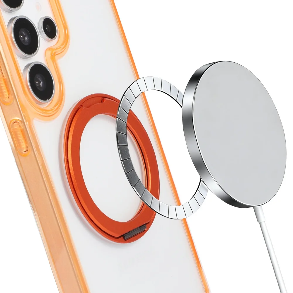 Adjustable Crossbody Necklace Strap Hand Rope Case For Samsung S26 Ultra S25 S24 S23 Magnetic Stand Holder Shockpoof Clear Cover_voghion.com