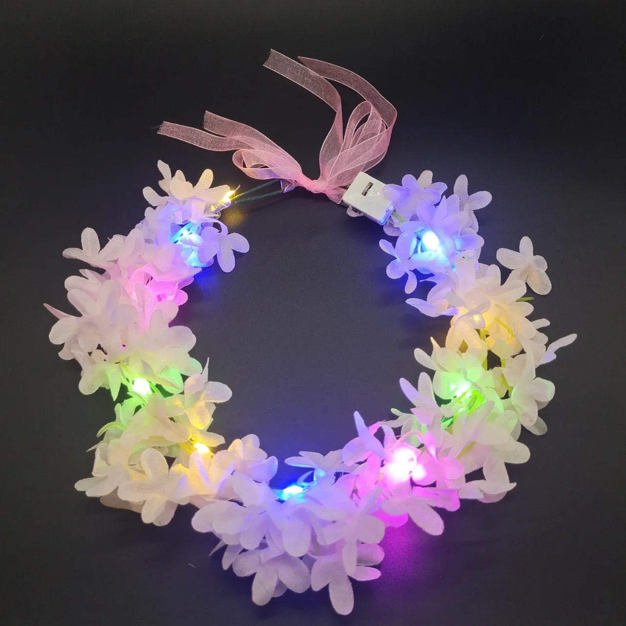 

Fashion Bridal Wedding Glow Flower Head Band Women's Girl Headwear Hair Rope Birthday Party Christmas Hair Accessories
