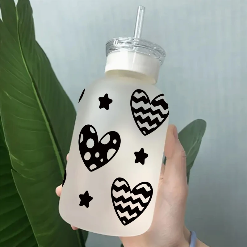 3D UV DTF Valentine's Day Heart Printed Transfers Stickers 16oz Cup Wraps For DIY Glass Ceramic Metal Leather Etc. D28961