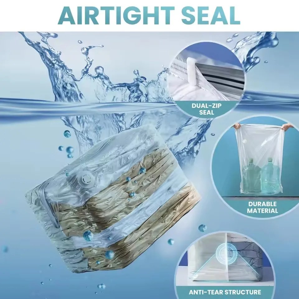 1pc No Need Pump Vacuum Bags Large Plastic Storage Bags for Storing Clothes Blankets Compression Empty Bag Travel Accessories 2