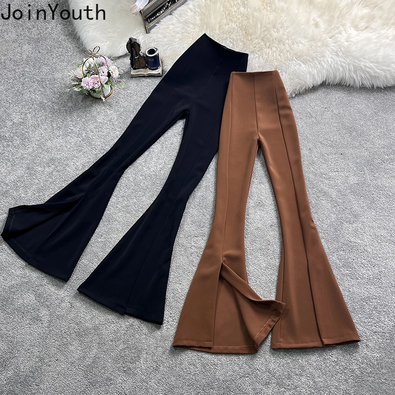 Tanie Spodnie w stylu koreańskim dla kobiet wysokiej talii spodnie Slim sklep