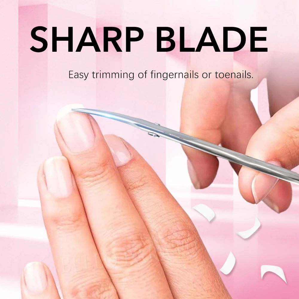 1Pcs Nail Scissors Sharp Curved Blade Toenail Fingernail Scissors Manicure Pedicure Tools Stainless Steel Nail Cutter