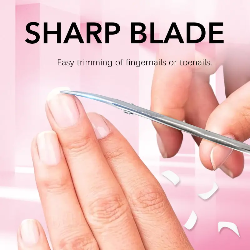 1Pcs Nail Scissors with Sharp Curved Blade Toenail Fingernail Scissors Manicure Pedicure Tools Stainless Steel Nail Cutter - Image 3