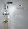 Hot and Cold Digital Shower Set Faucet Bathroom Shower System Black Gold Shower Faucet Square Shower Head  Bath Shower System 2