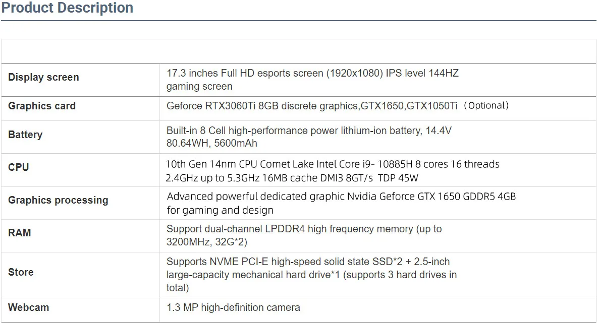 17.3 Inch Gaming Laptop PC - Core i9, 64GB RAM, 2TB HDD, GTX1050Ti/1650 RTX3060 8GB Discrete Graphics Card. Description Image.This Product Can Be Found With The Tag Names Computer Office, Gaming laptop pc, Laptops